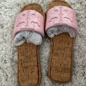 Tory Burch Double T sport slide in Petunia